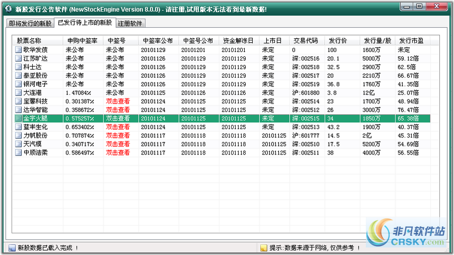 新股发行公告软件