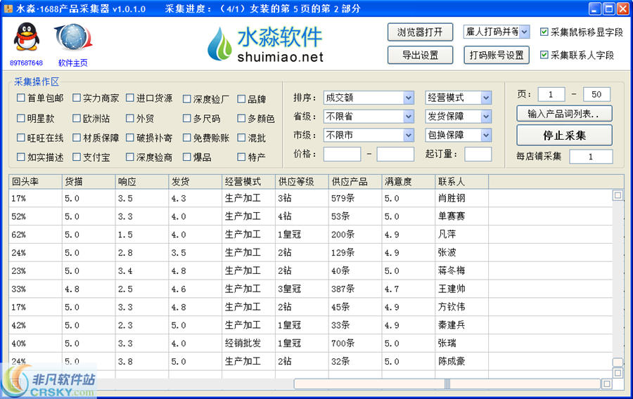 水淼1688产品采集器