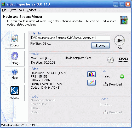 VideoInspector(编码器检测)