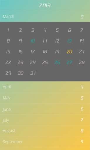 滑动日历 Flip Calendar