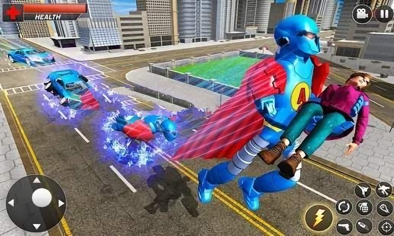 城市飞人之战手游(Flying Superman Robot Transform Car)