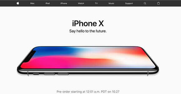 苹果官网更新界面 只为迎合iPhonex预售